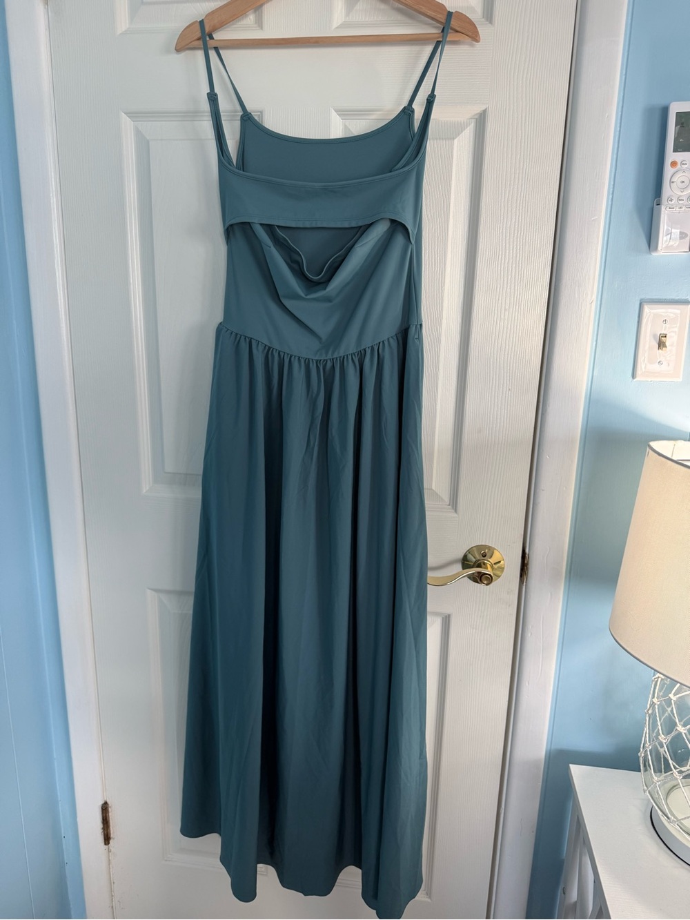 Halara Breezeful Maxi Casual Dress Stone Blue NEW Medium M